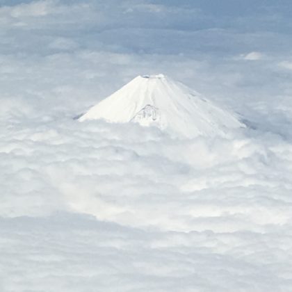 雪に覆われた富士山